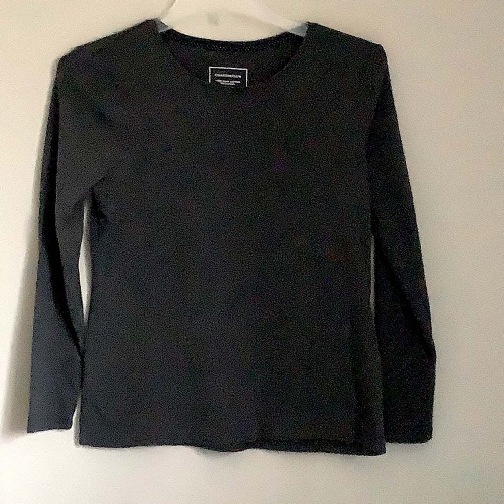 Charter Club Deep Gray Long-sleeved Knit Top